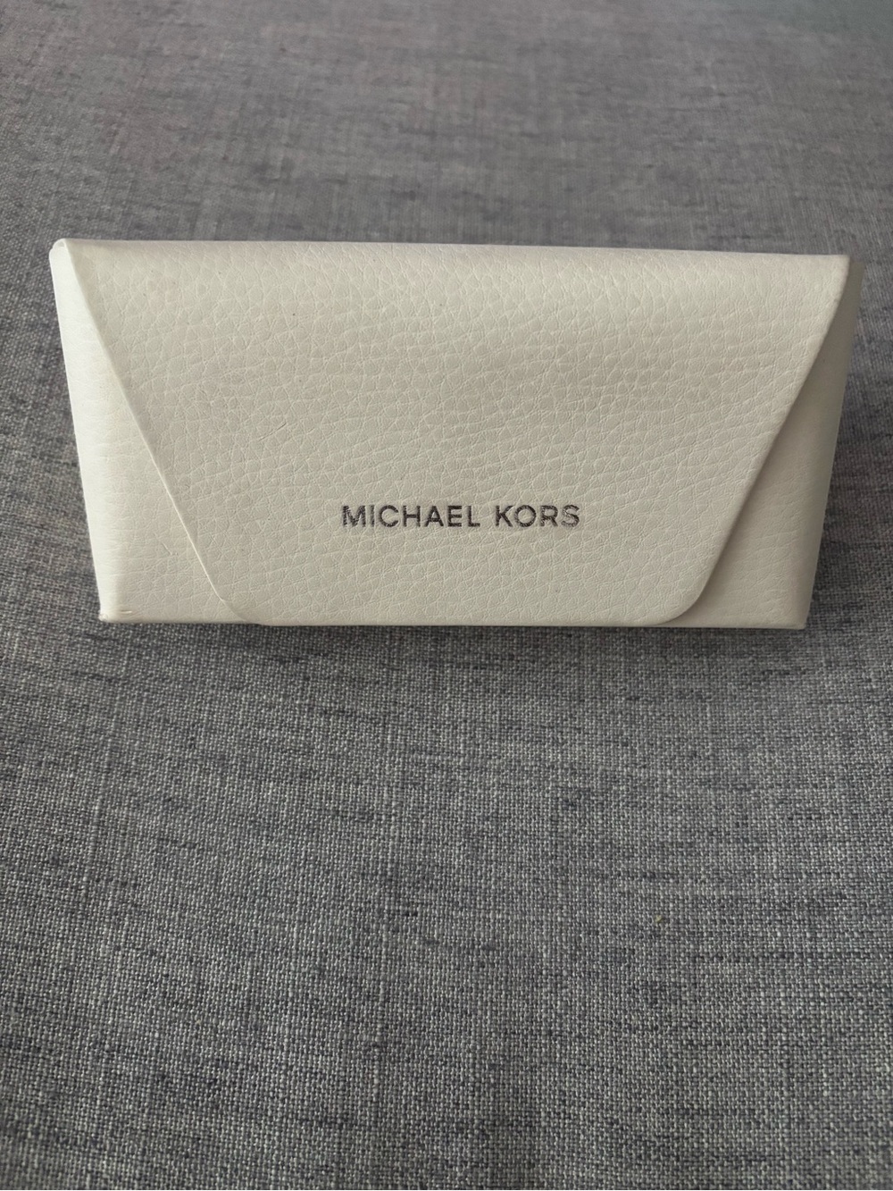 Michael Kors Cream Textured Glasses Case + Cleaning Cloth